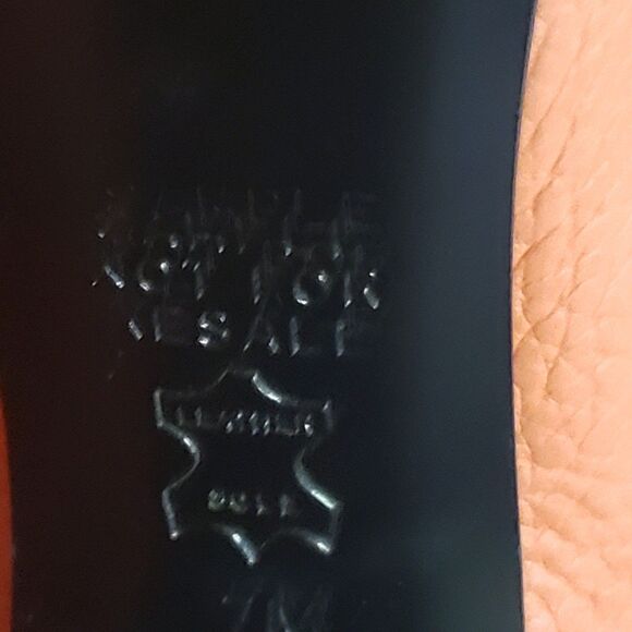 Tory Burch peach/black/gold SAMPLE pump 4.25 "heel" Never worn Size 7 - Picture 4 of 8